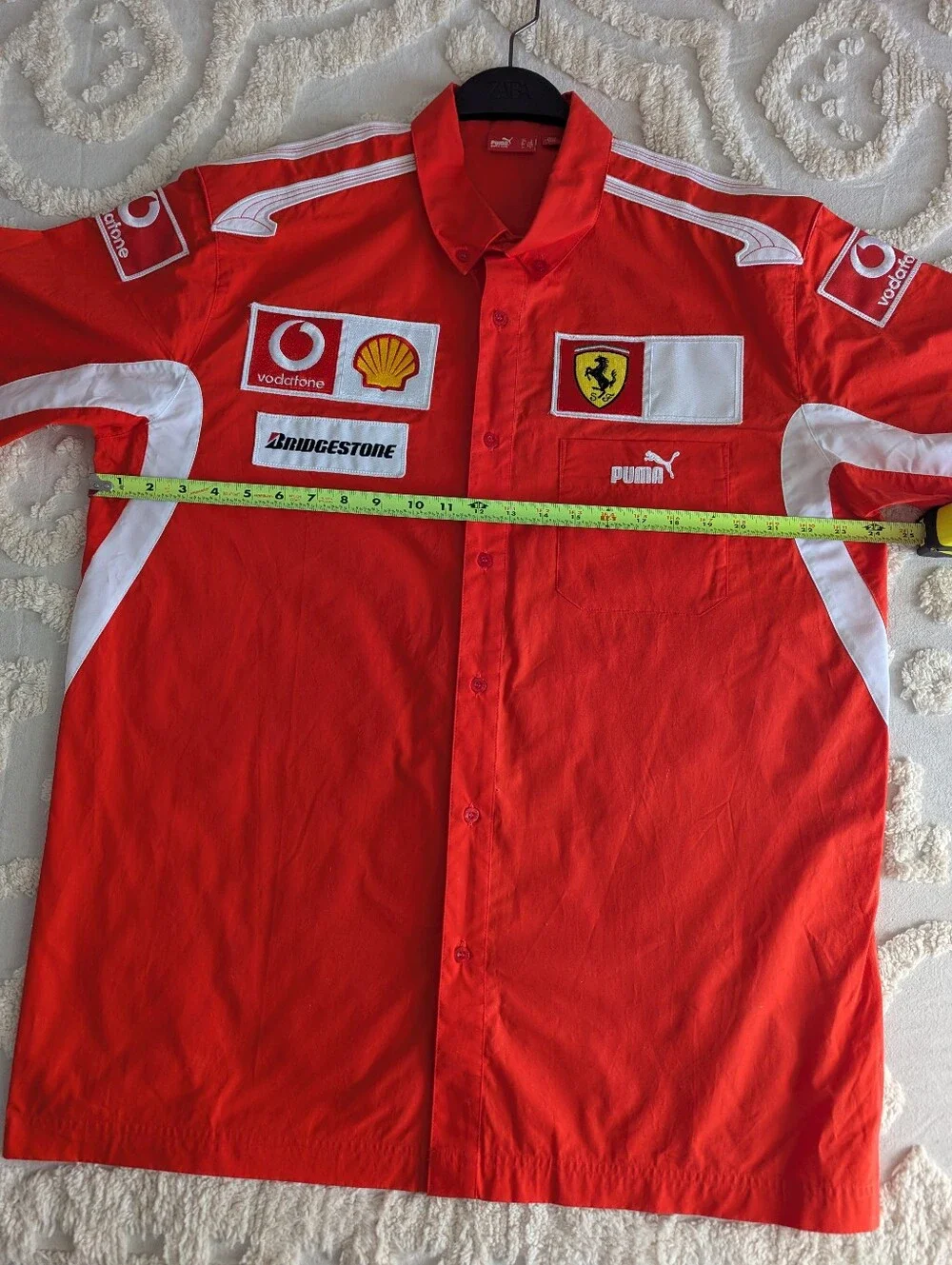 Puma Ferrari Formula 1 Vodafone Team Shirt Short Sleeve Button Front Size Large - Picture 3 of 8